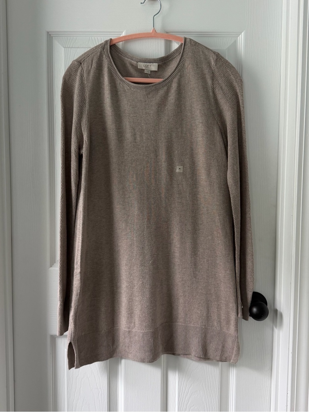 LOFT Tan Rollneck Lightweight Tunic Sweater  - size Medium - NWT